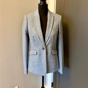 Boden Blue Herringbone Tweed Blazer